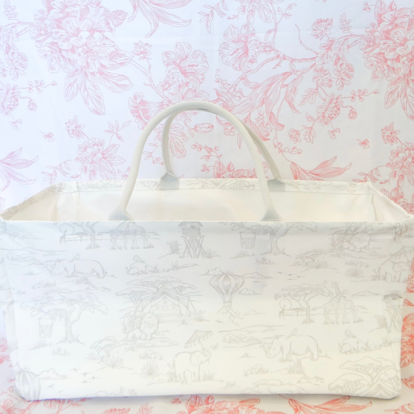 Sweet Safari Toile Storage Tote