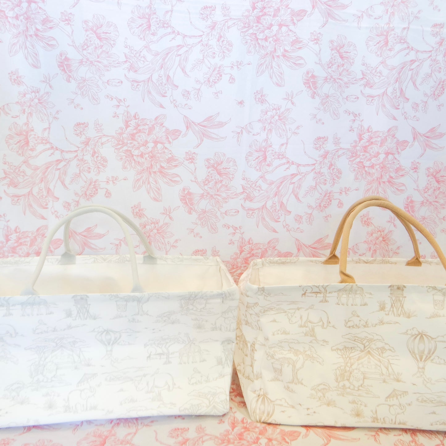 Sweet Safari Toile Storage Tote