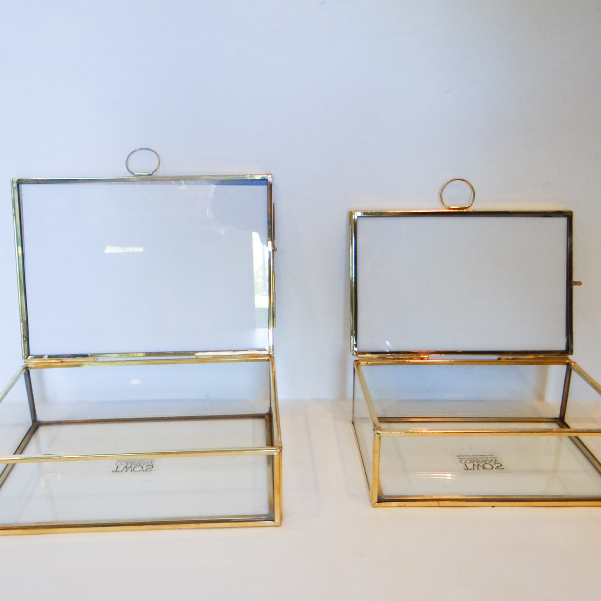 Glass and Brass Photo Boxes