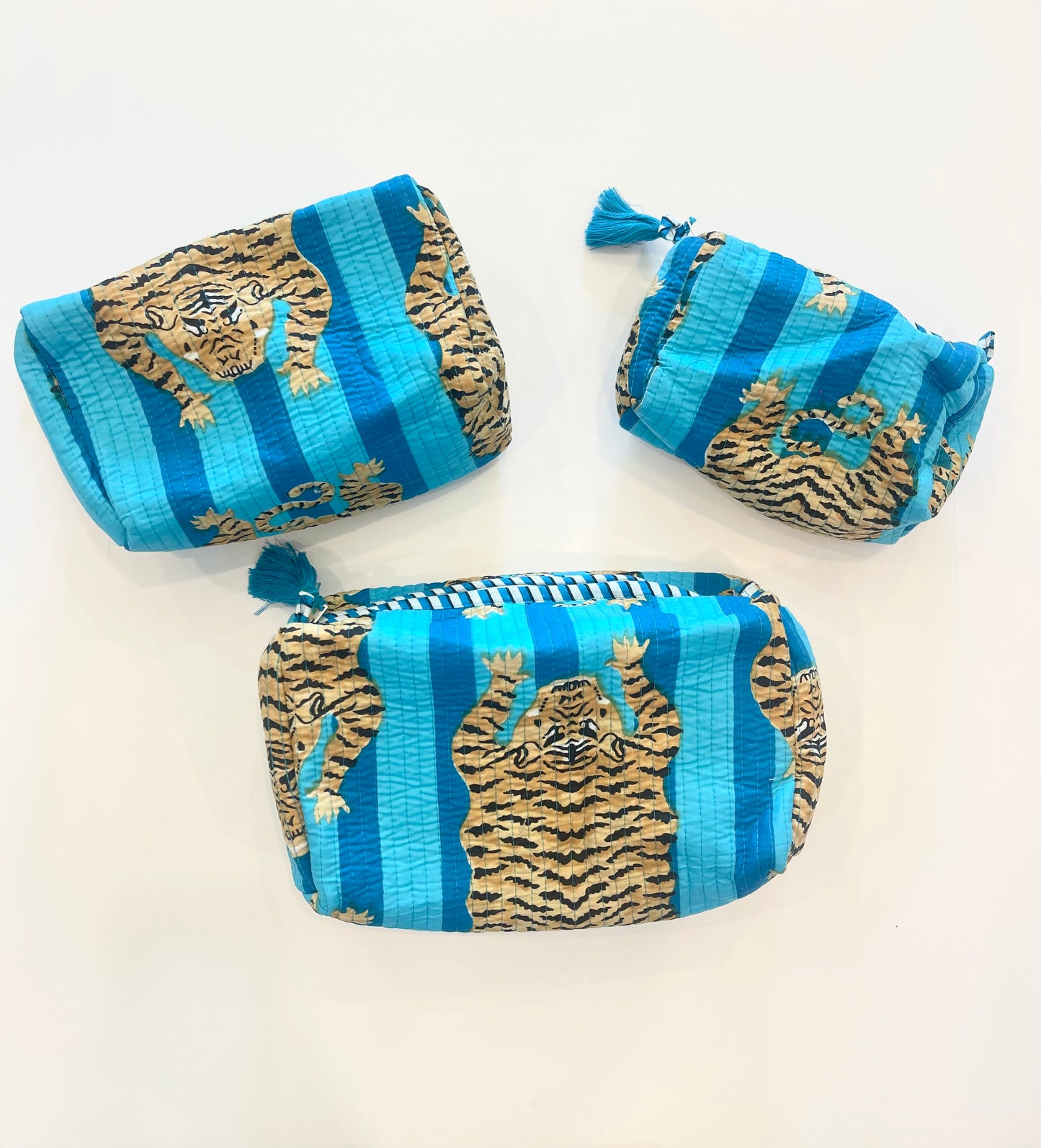 Tiger Tango Quilted Cosmetic Bag