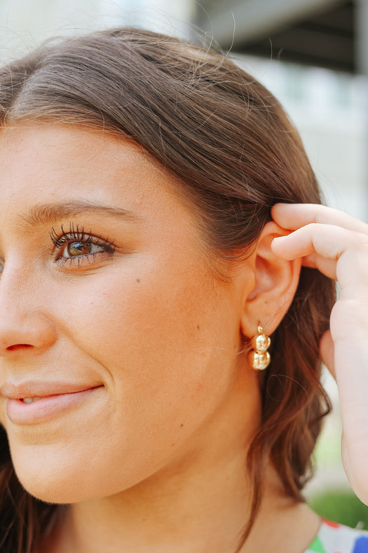 Gold Cluster Huggie Earrings