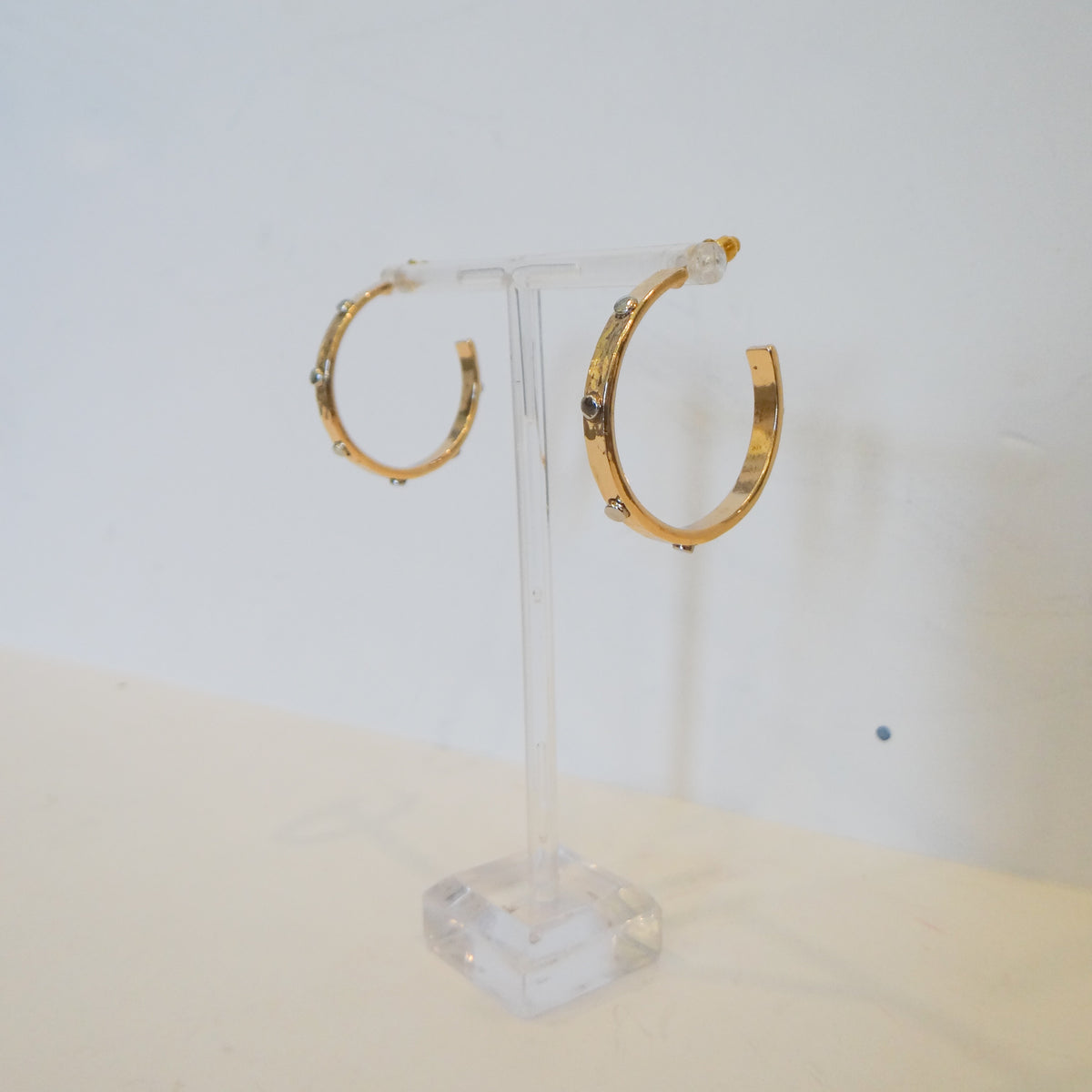 Studded Hammered Hoops