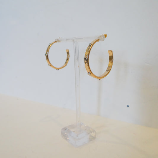 Studded Hammered Hoops