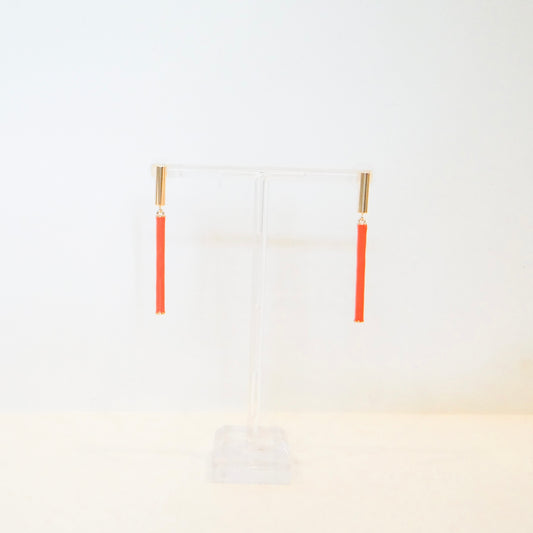Gold and Orange Dangle Earrings