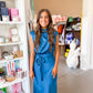 Sapphire Satin Midi