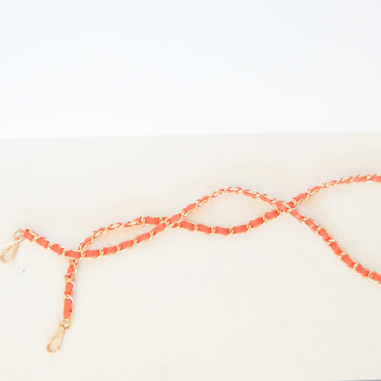 Orange Chain Mail Purse Strap