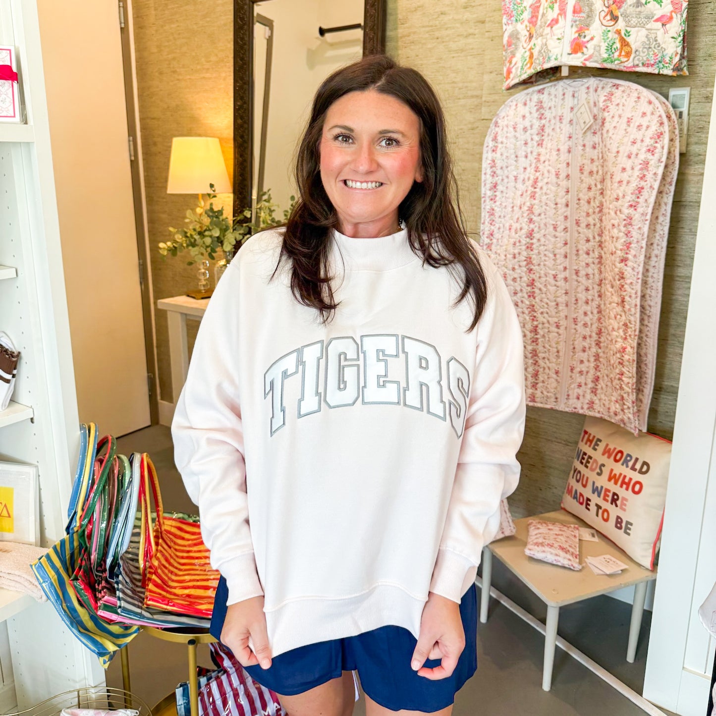 Blush Tigers Mock Neck