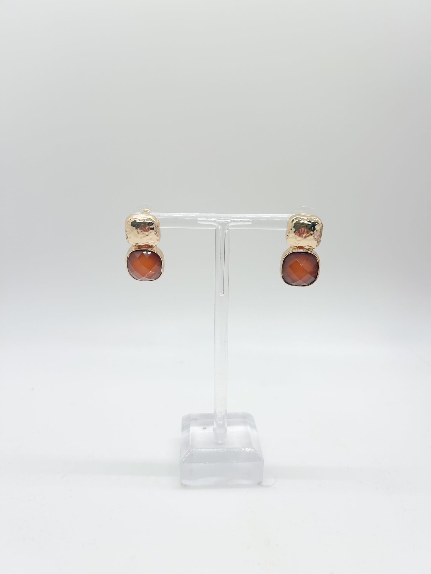 Amber stud earrings