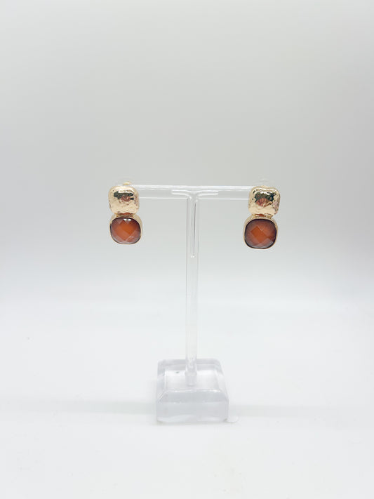 Amber stud earrings