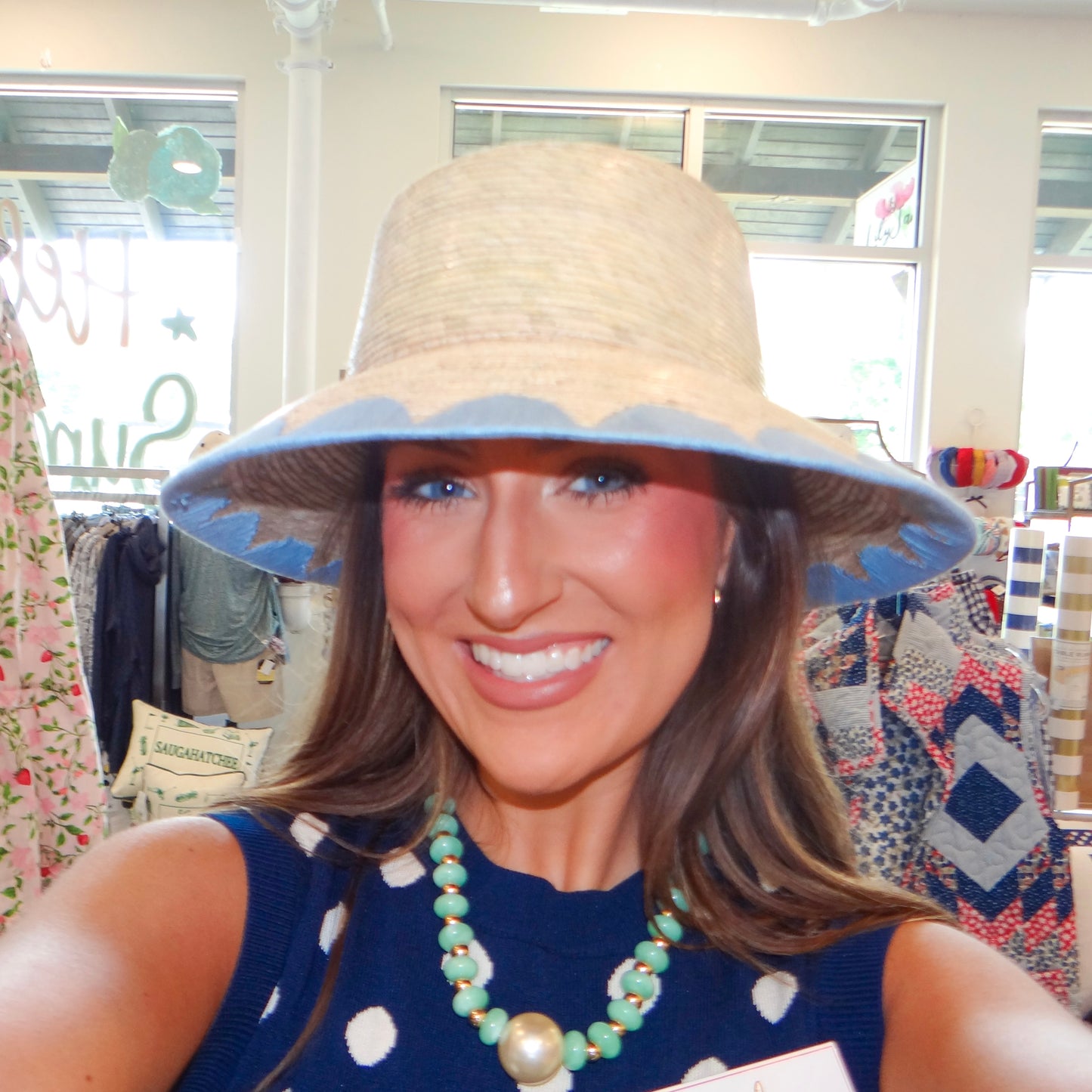 Blue Scallop Bucket Hat