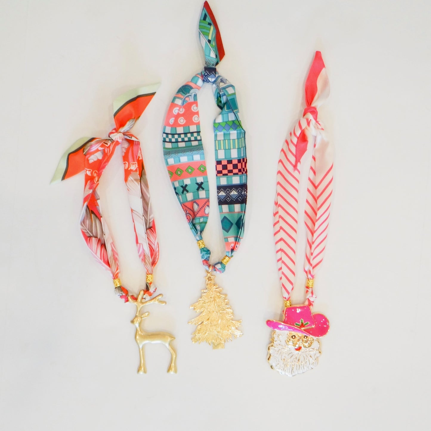 Christmas Scarf Charm Necklace