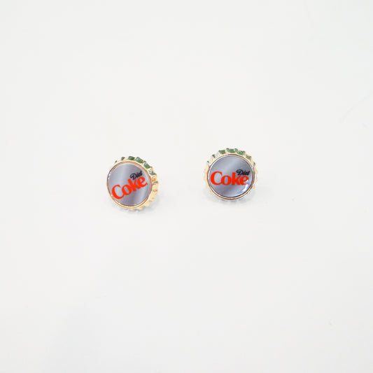 Diet Coke Bottle Cap Stud Earrings