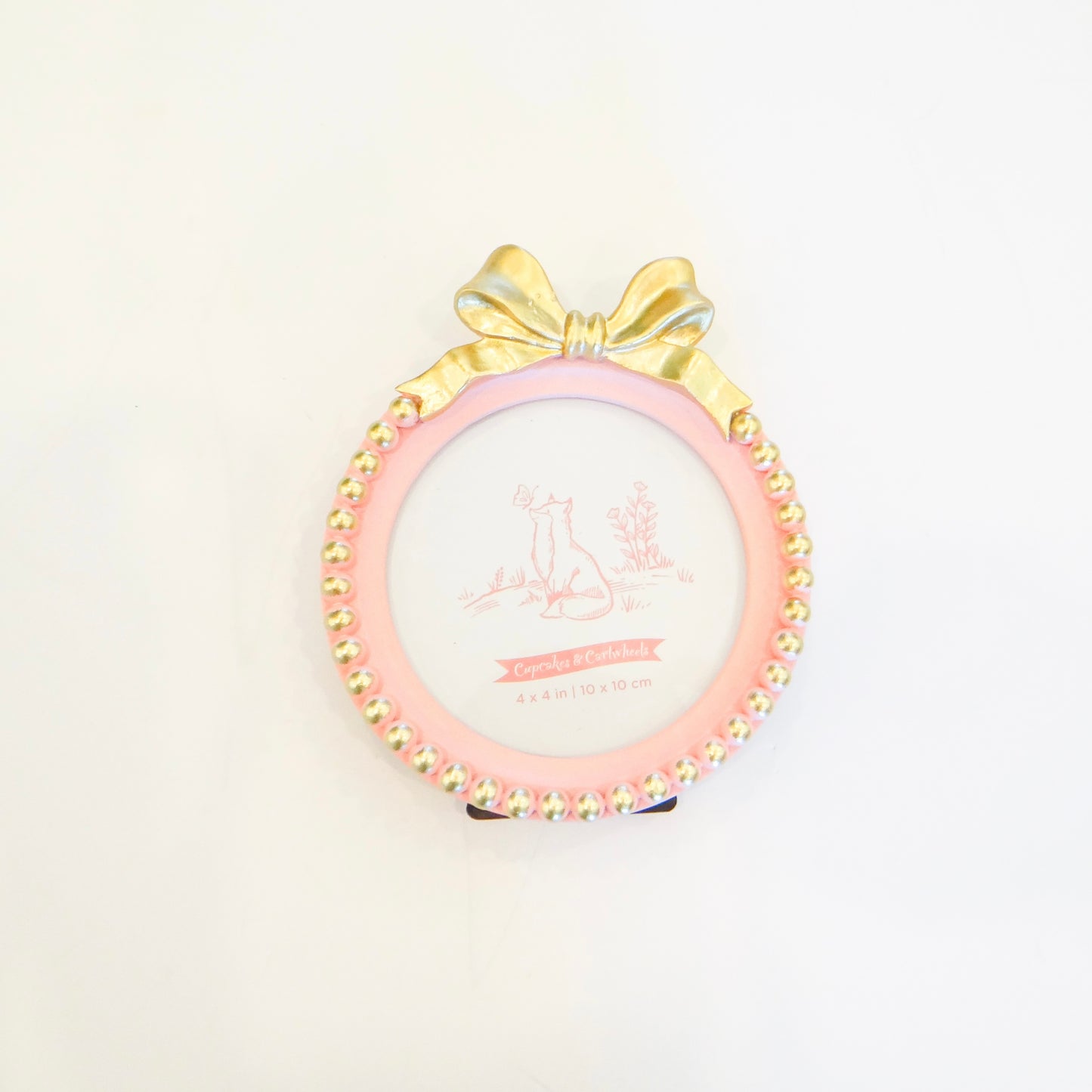 Golden Bow Round Frame