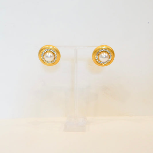 Vintage Gold Circle Studs