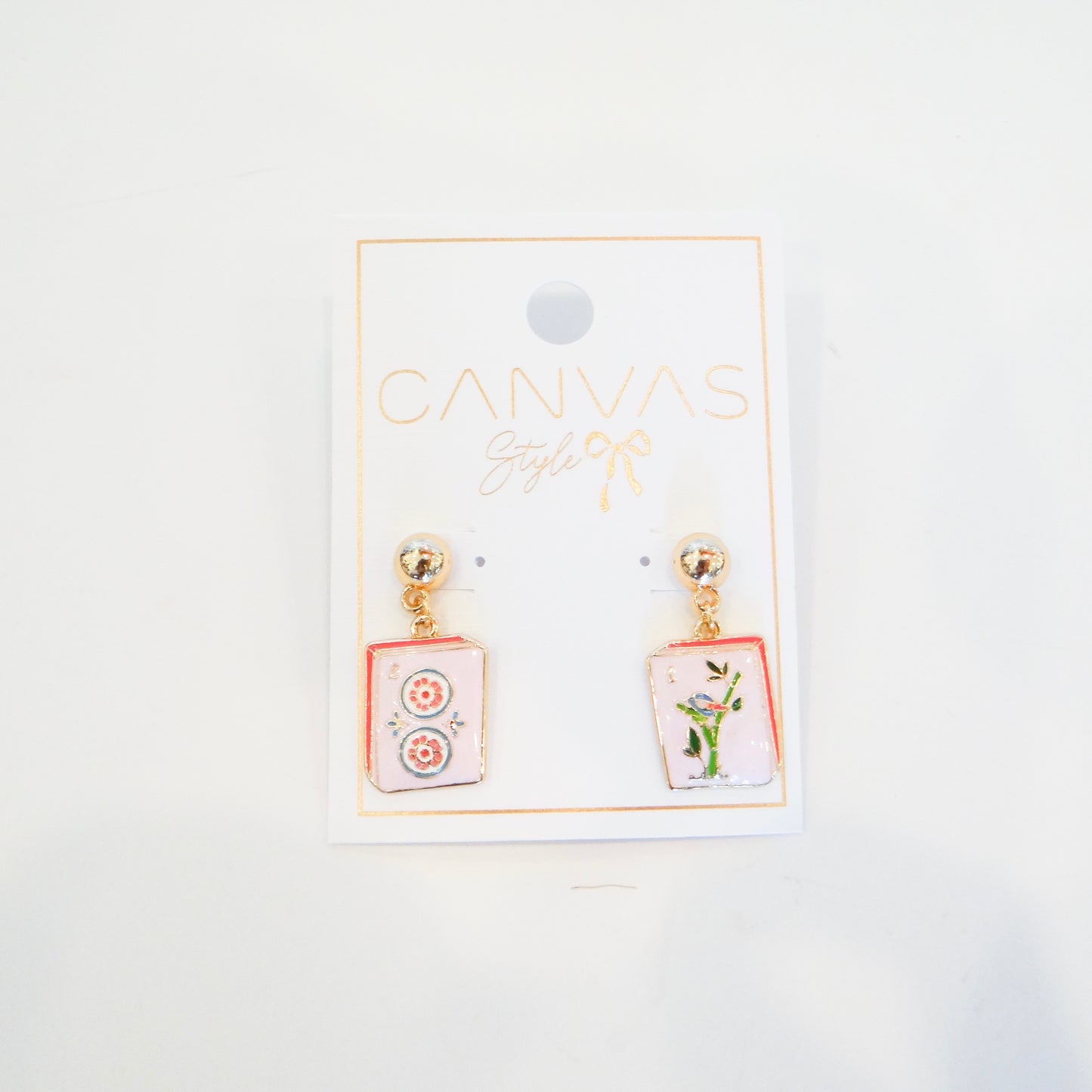 Mahjong Tile Dangle Earrings
