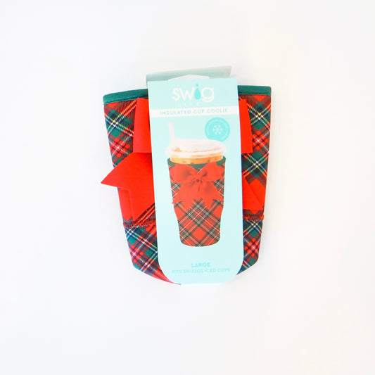 Christmas Plaid Large Iced Cup Coolie