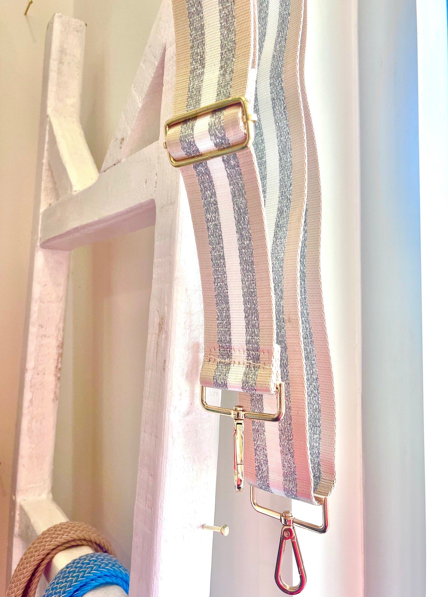 Gold and Silver Stripe Purse Strap