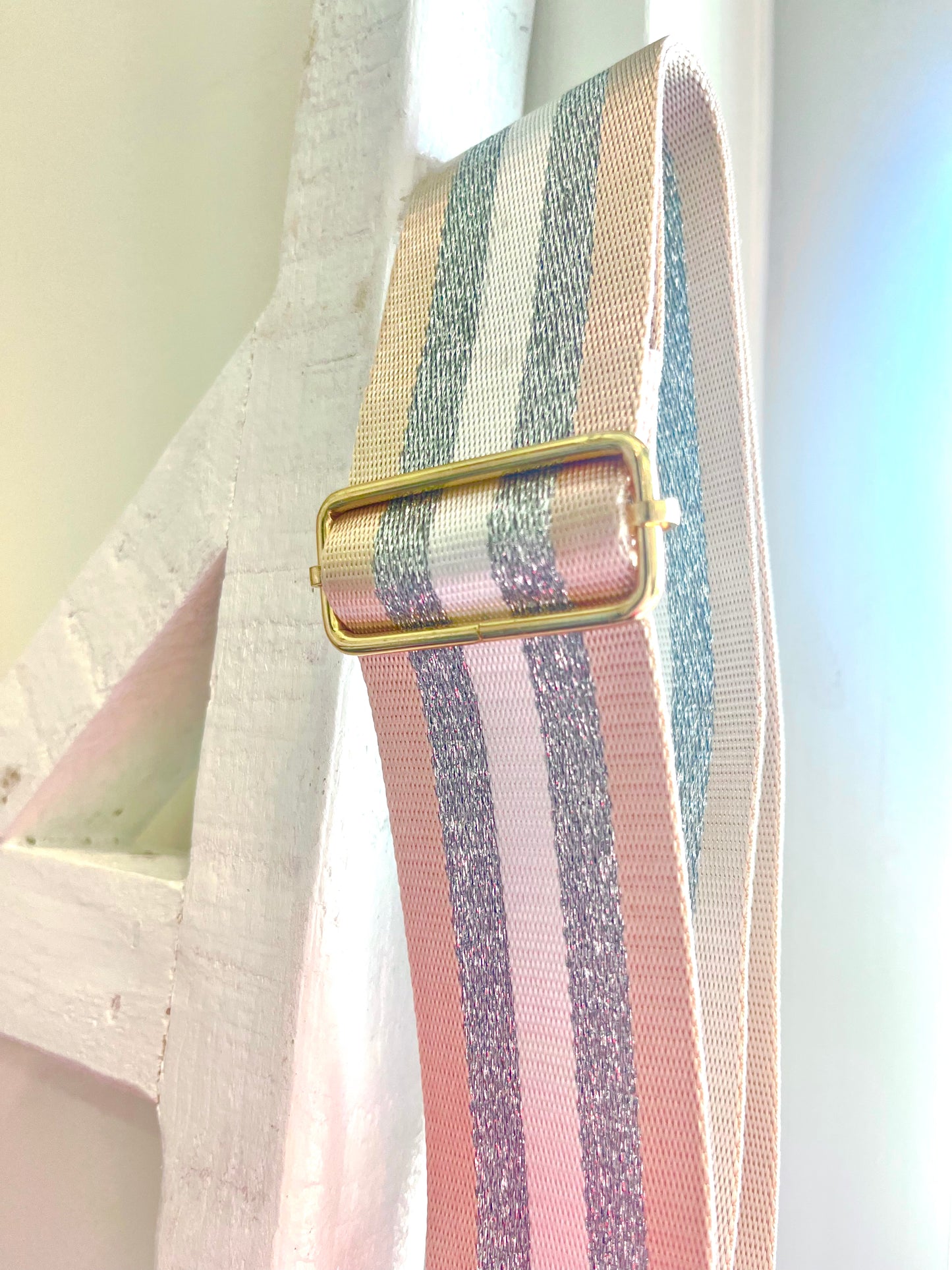 Gold and Silver Stripe Purse Strap