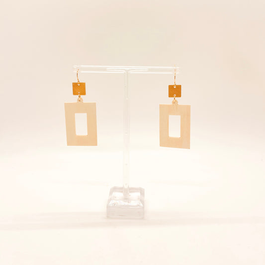 Earring of the Week - Tan Rectangle