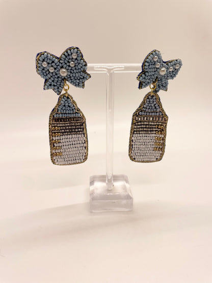 Beaded Baby Bottle Drop Earrings