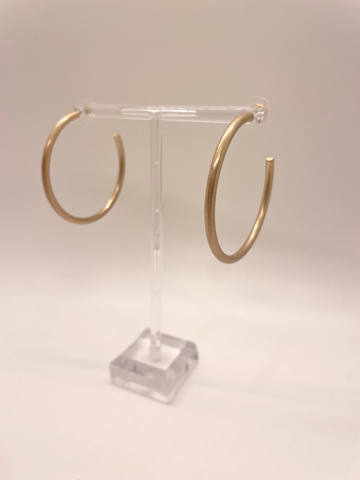 Thin Matte Gold Hoop Earrings