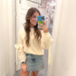 Cream Bow Sleeve Sweatshirt