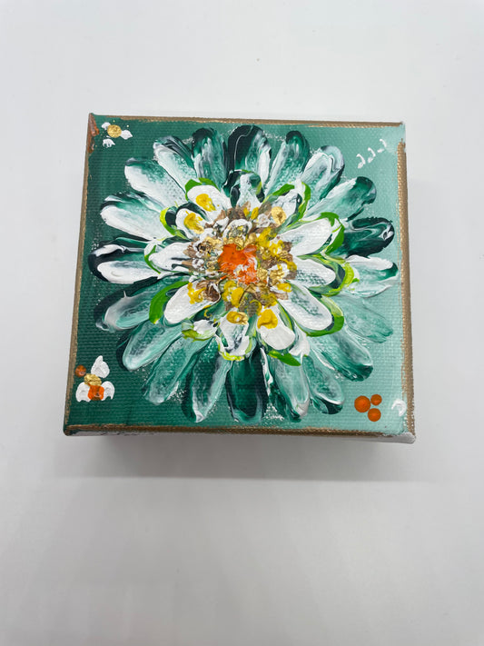 4 x 4 Textured Flower Artwork