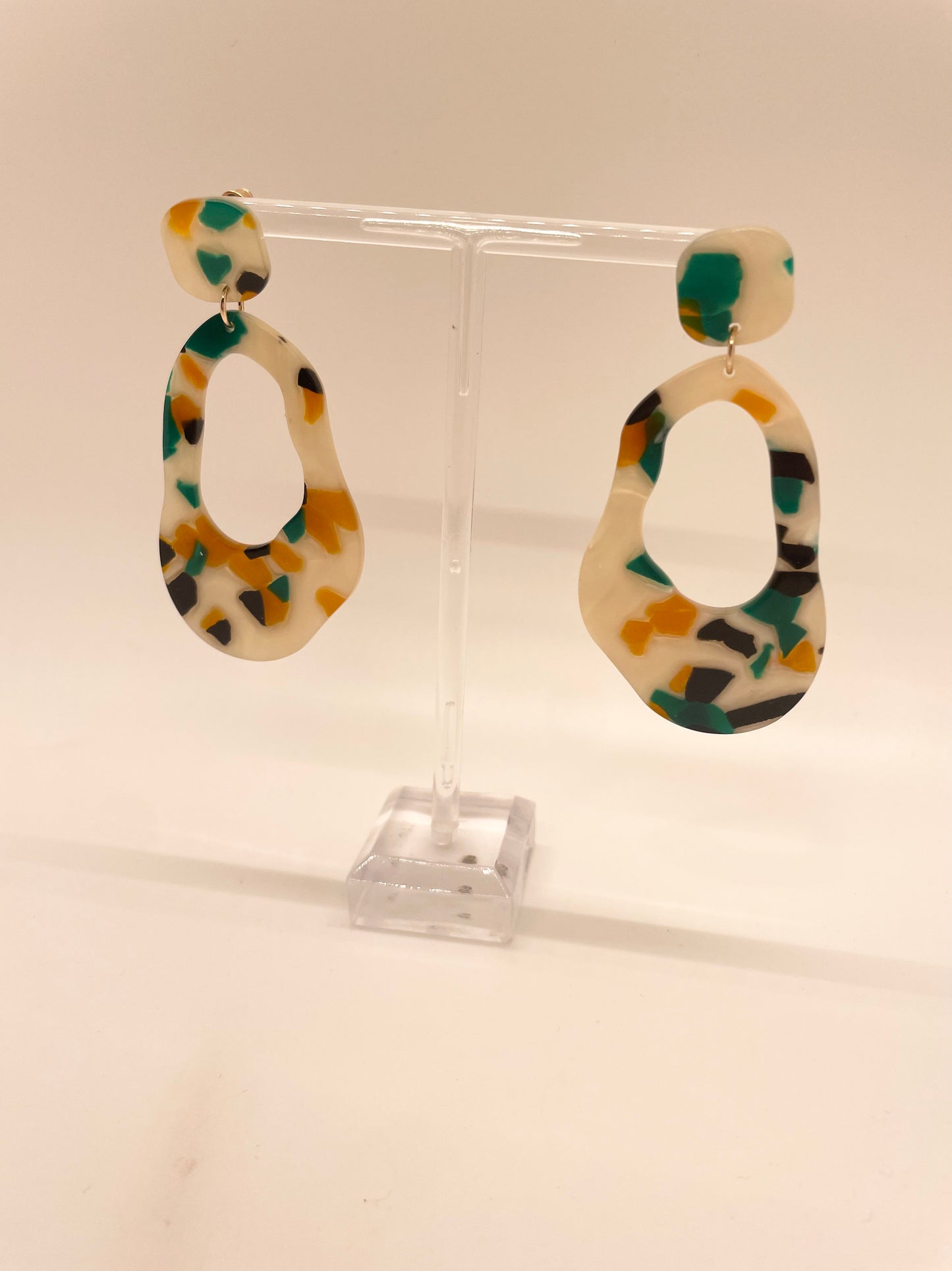 Abstract Marble Drop Earrings