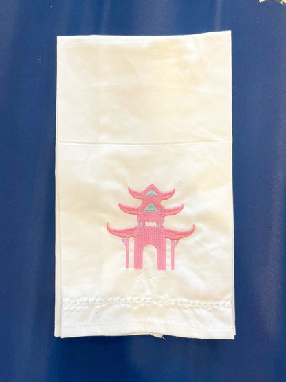 Embroidered Mahjong Tea Towel