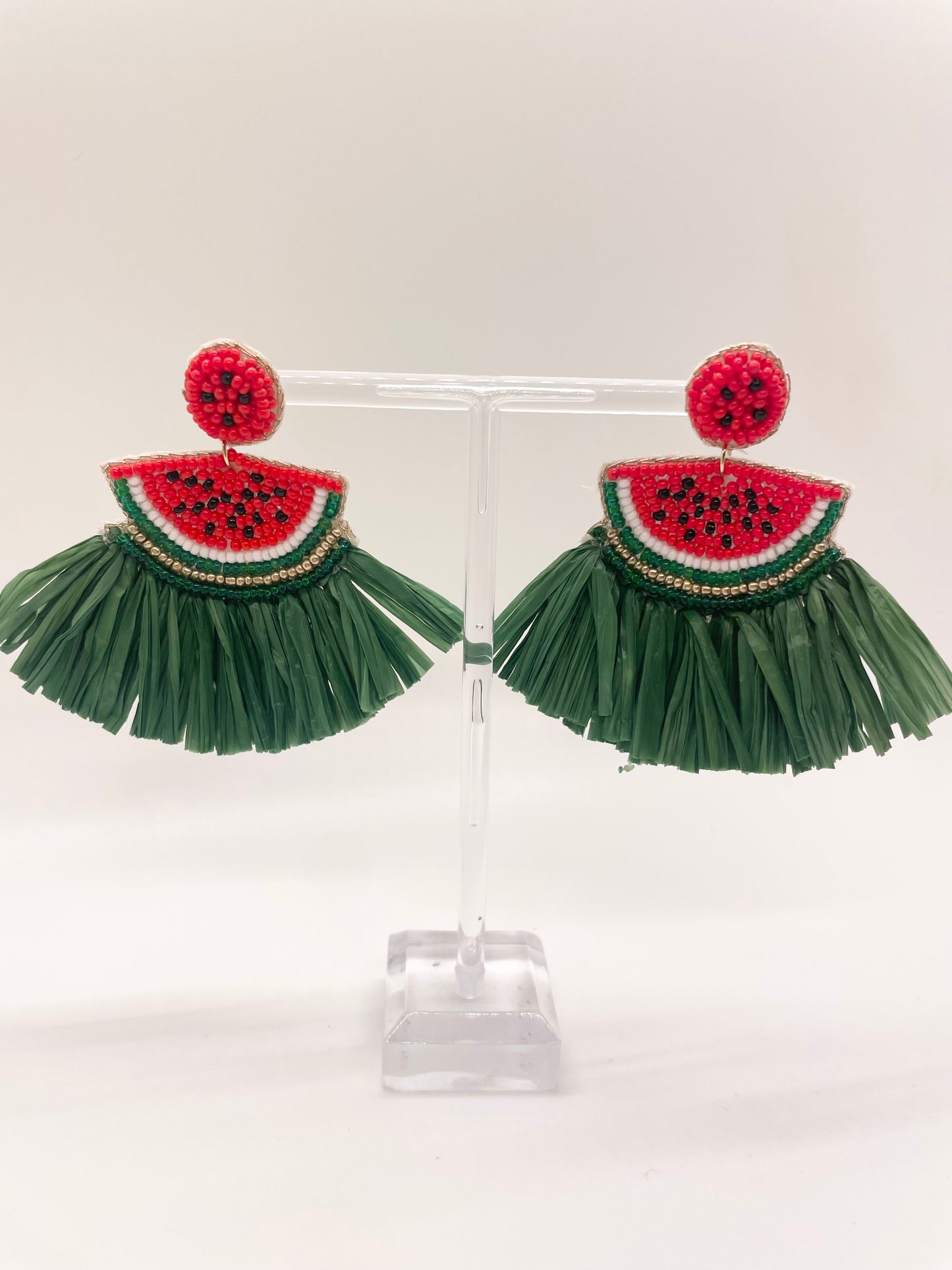Watermelon Grass Skirt Earrings