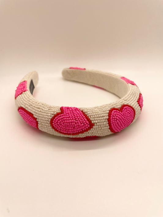 Beaded Heart Headbands