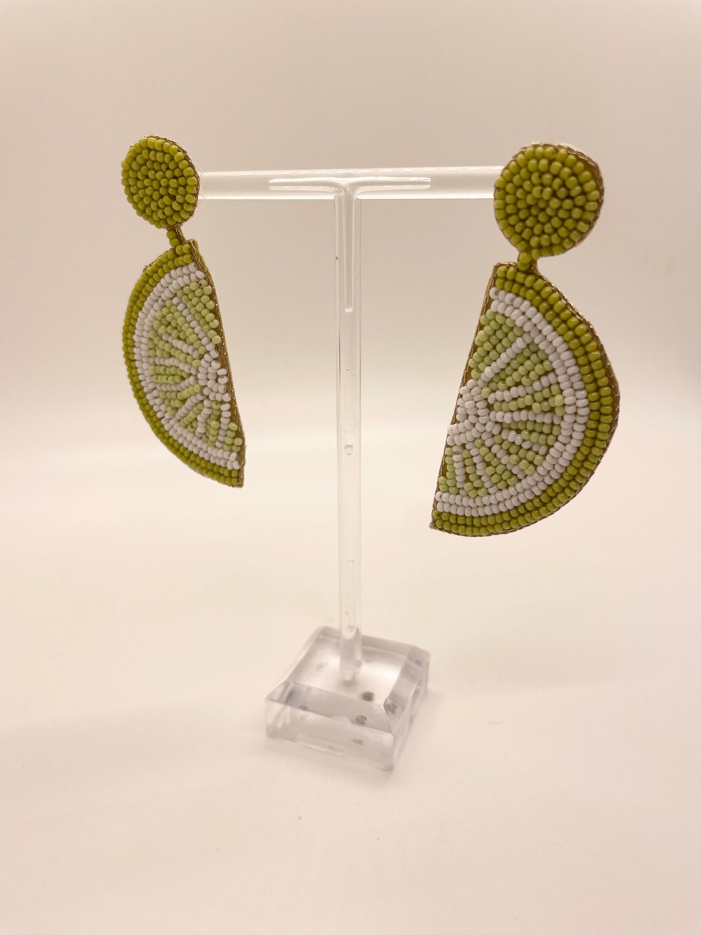 Beaded Lime Earring