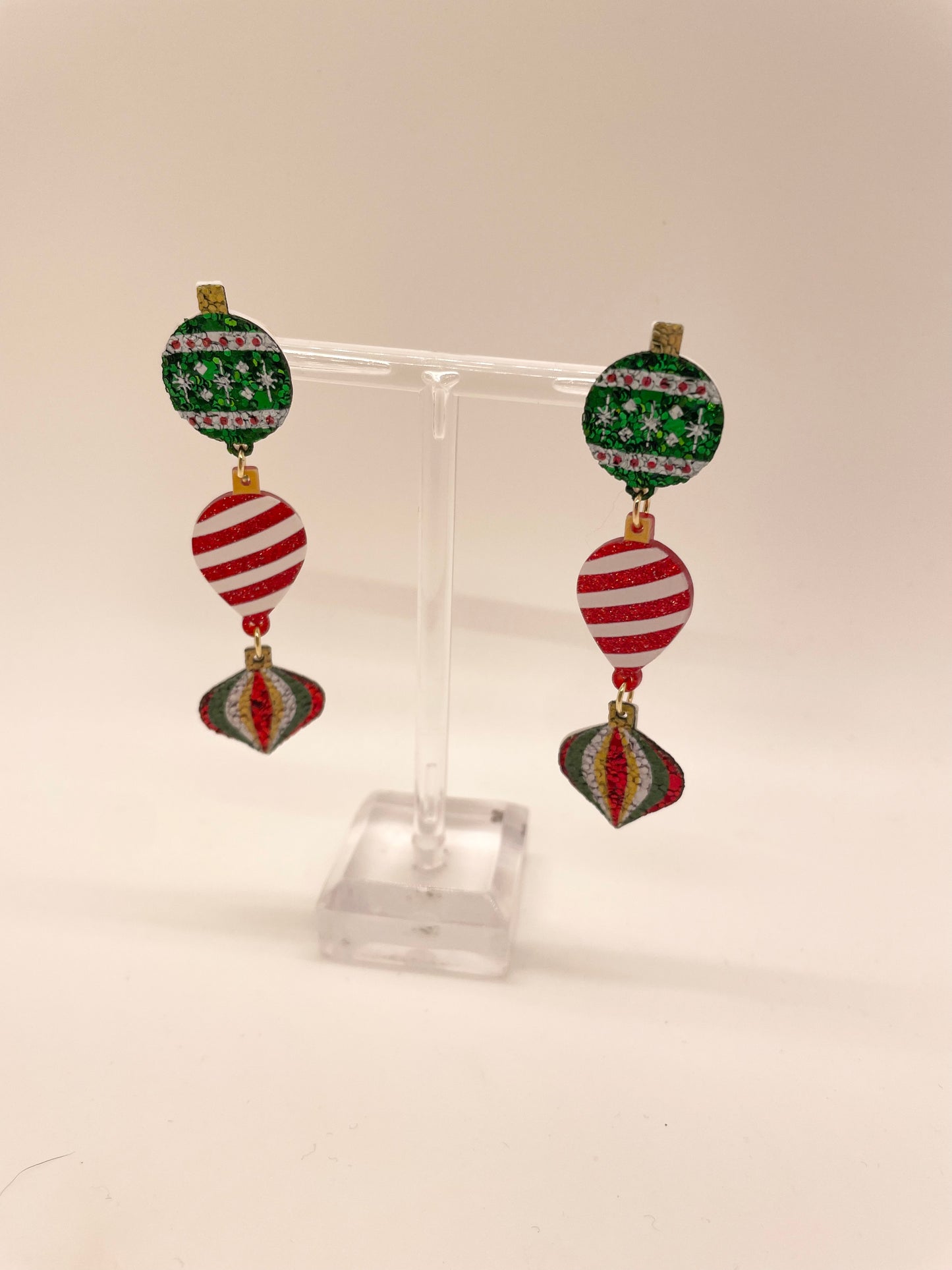 Christmas Ornament 3 Tiered Earrings