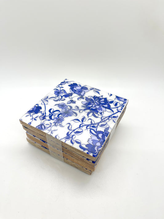 Blue and White Coasters