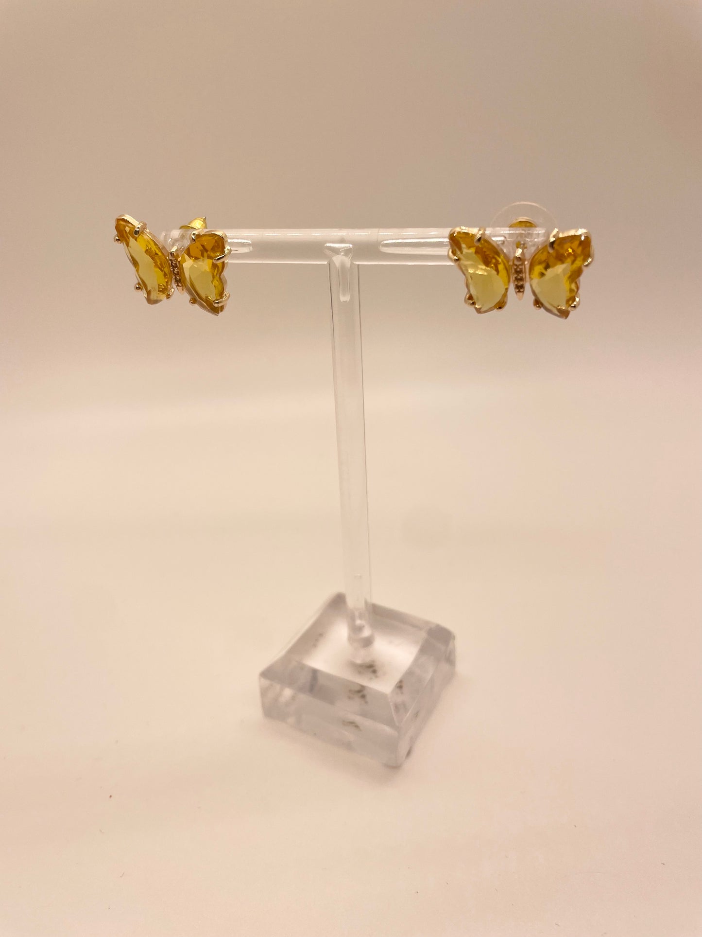 Yellow Butterfly Studs