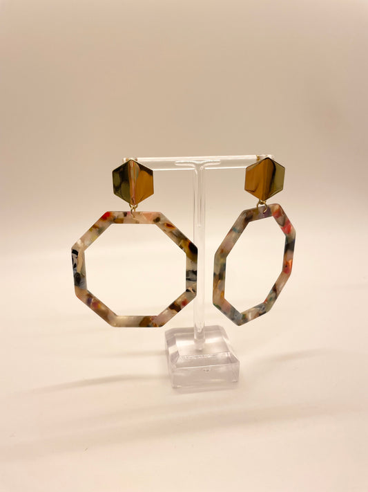 Laura Janelle Colorful Resin Octagon Earring