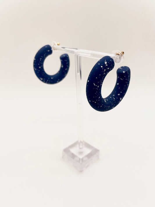 Speckled Blue Thick Hoops