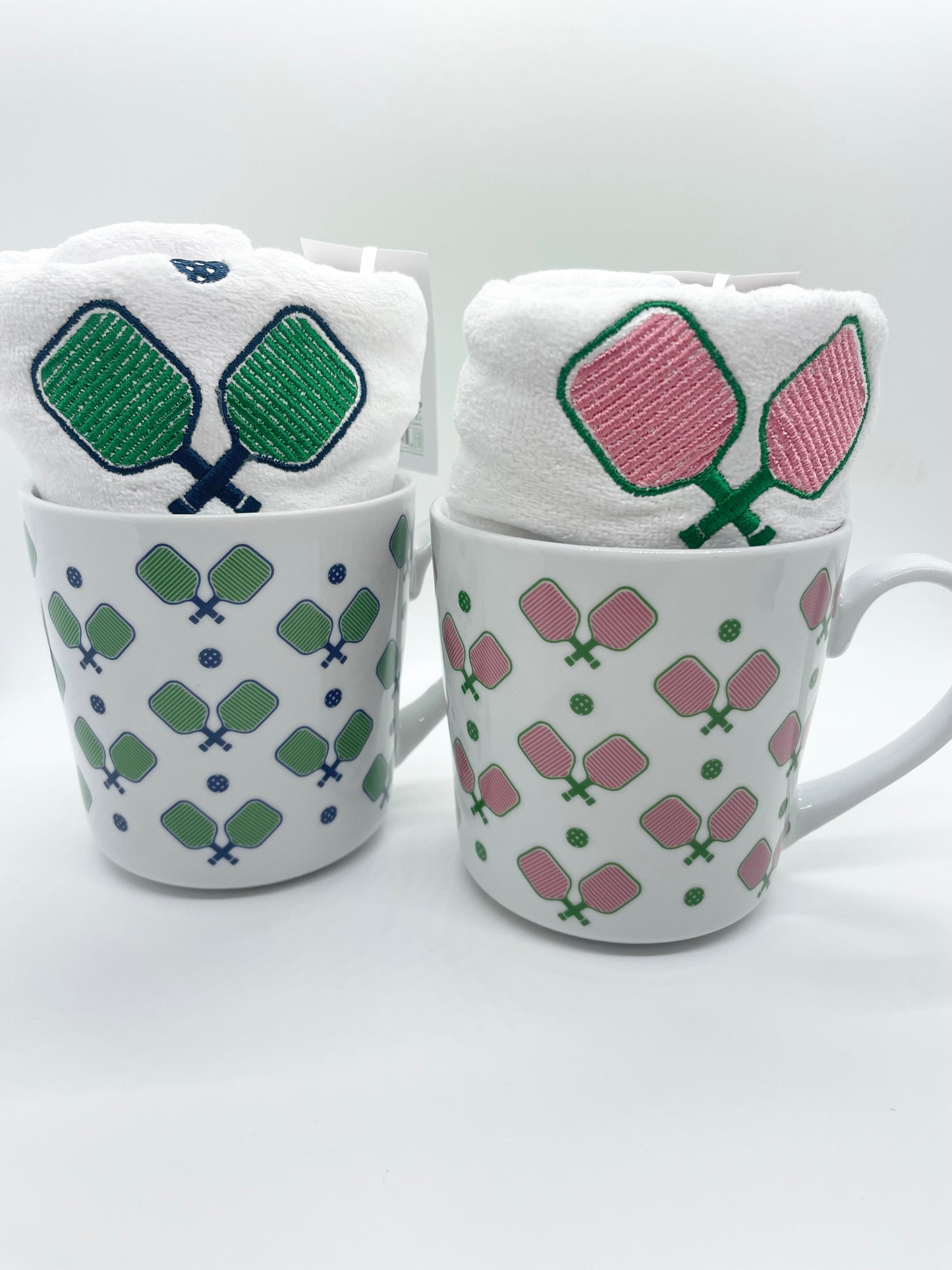 Pickleball Mug with Embroidered Towel
