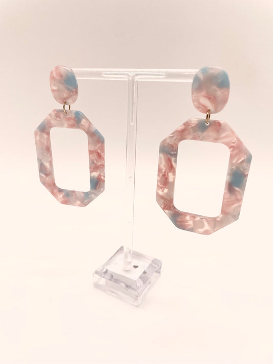 Cotton Candy Acrylic Statement Earrings