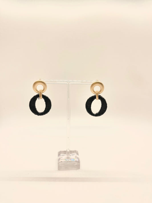 Gold and Black Wrapped Earrings