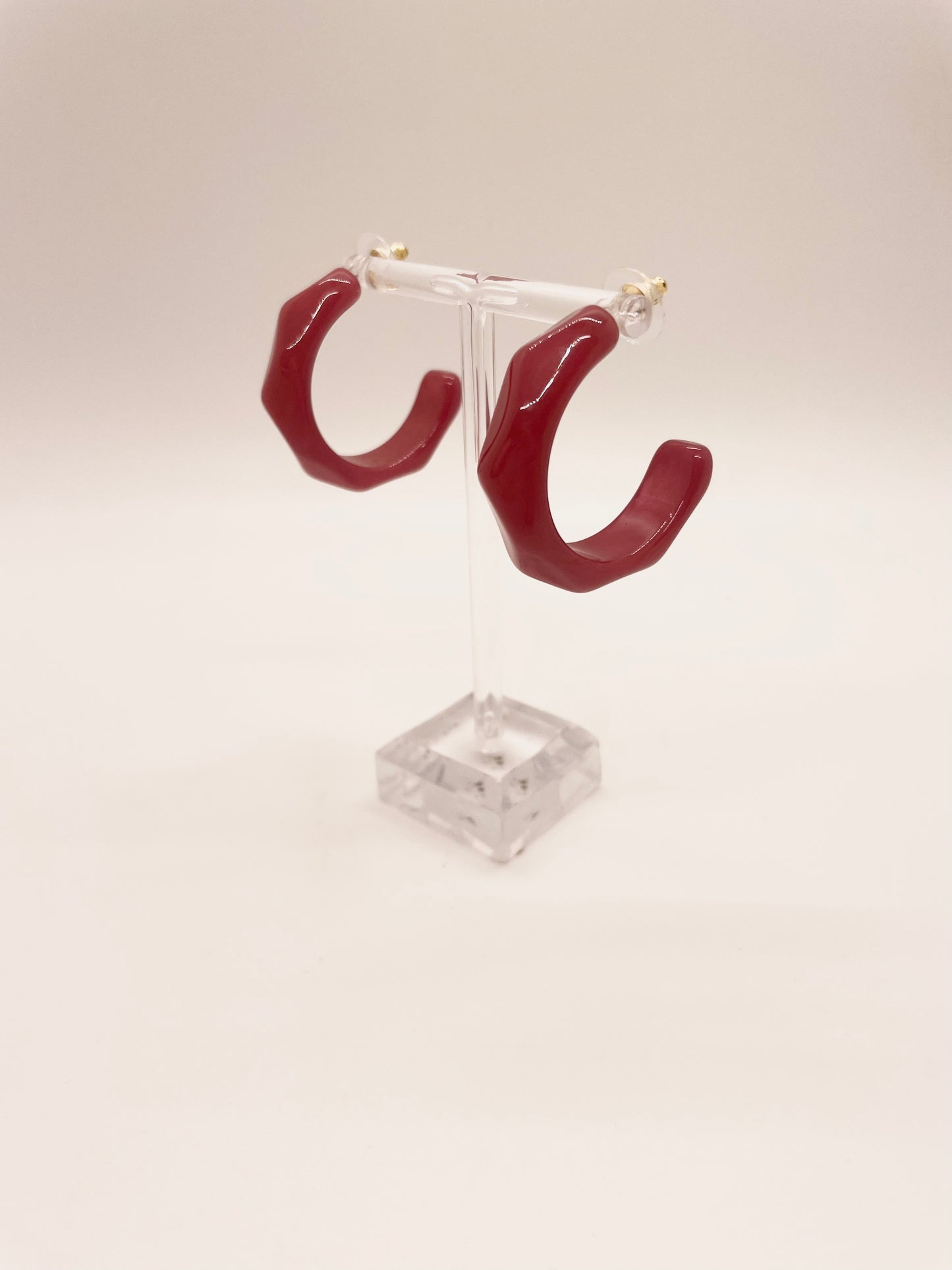 Maroon Acrylic Hoops