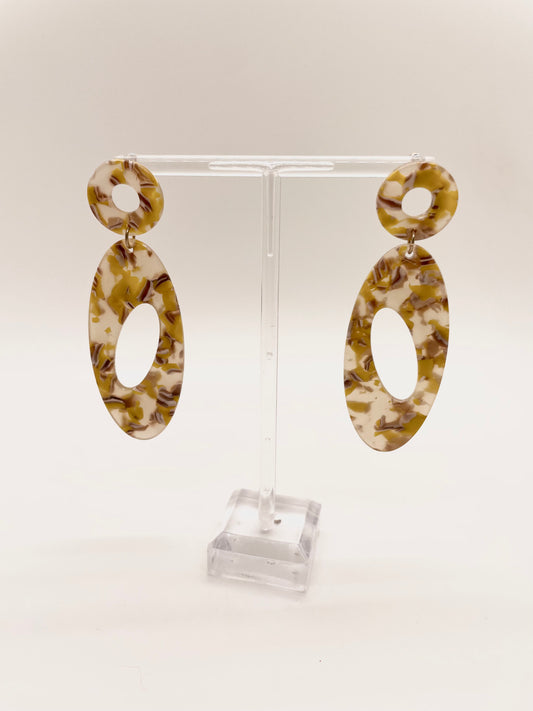 Yellow Acrylic Drop Earrings