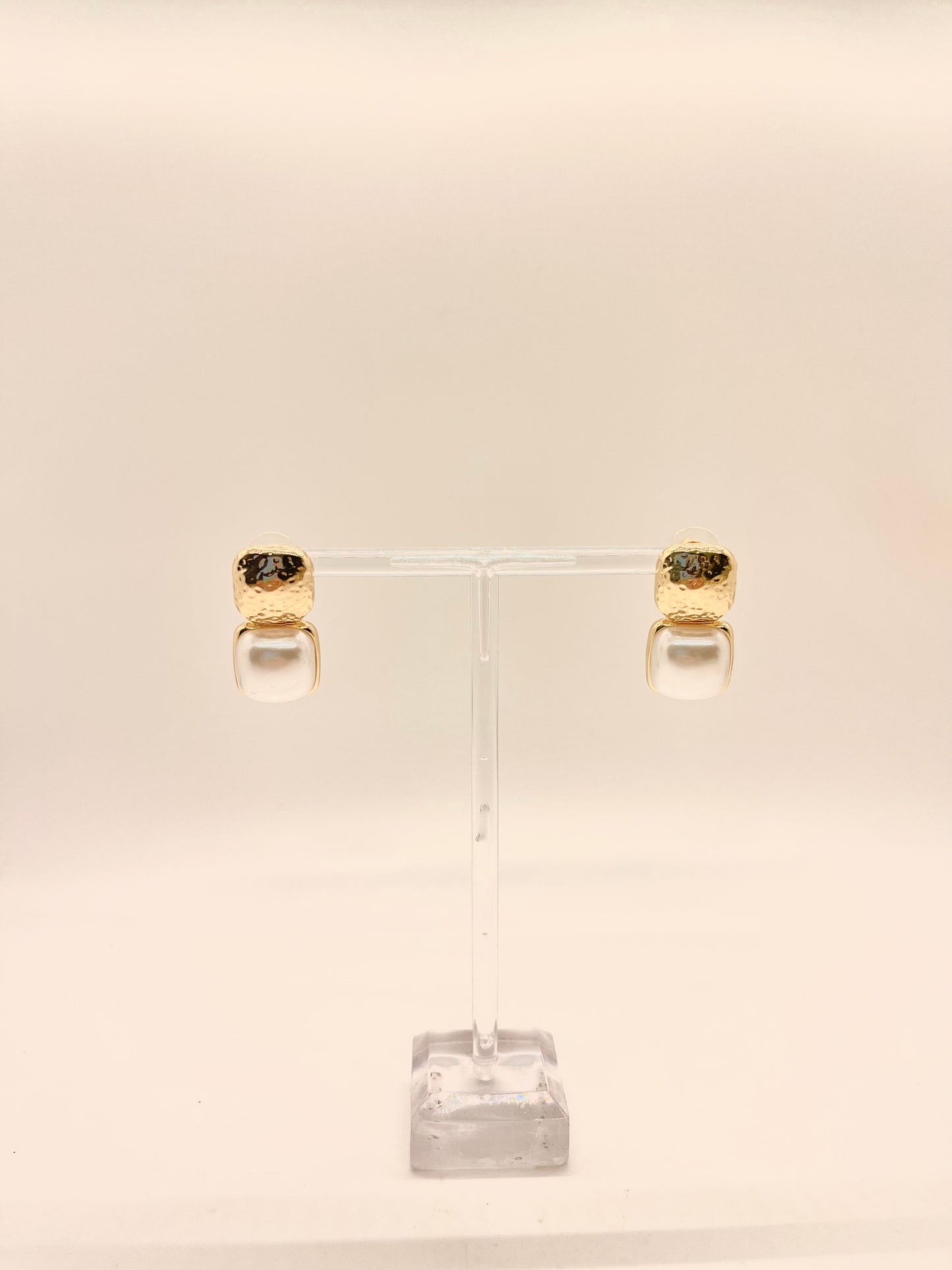 Square and Pearl Earrings