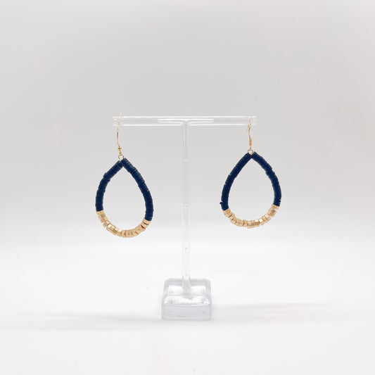 Black and Gold Teardrop Earrings