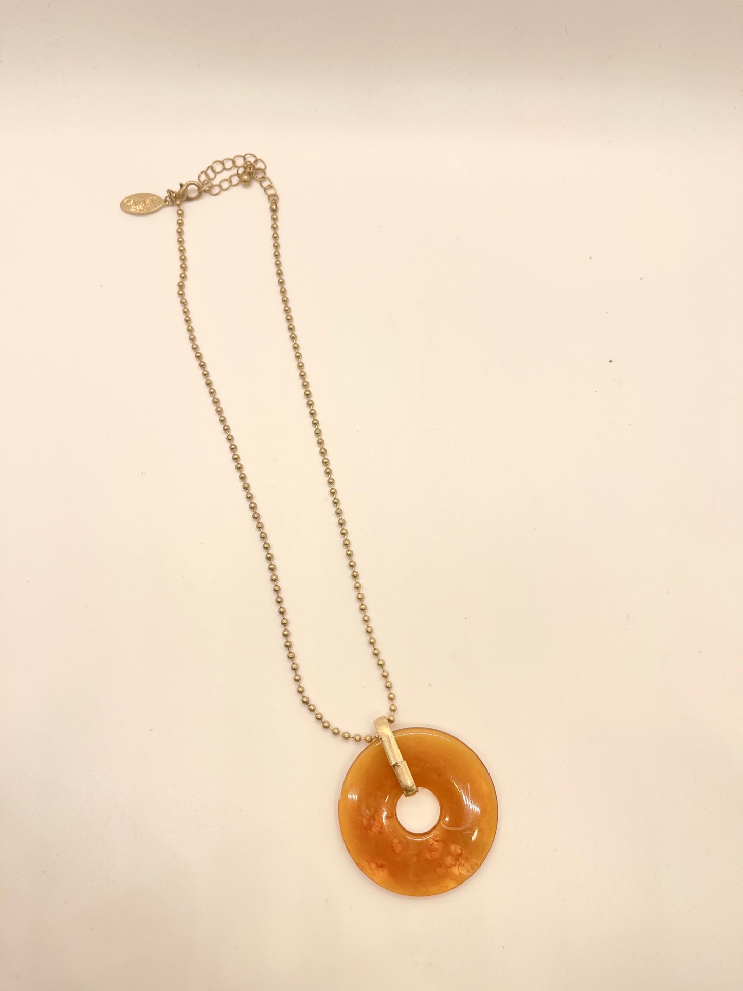 Amber Resin Pendant Necklace