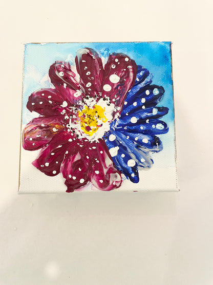 4 x 4 Textured Flower Artwork