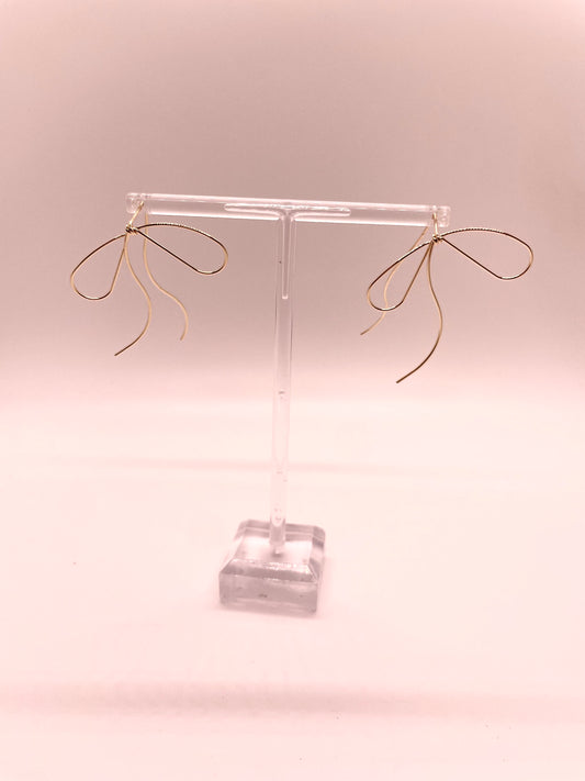 Gold Wire Bow Earrings