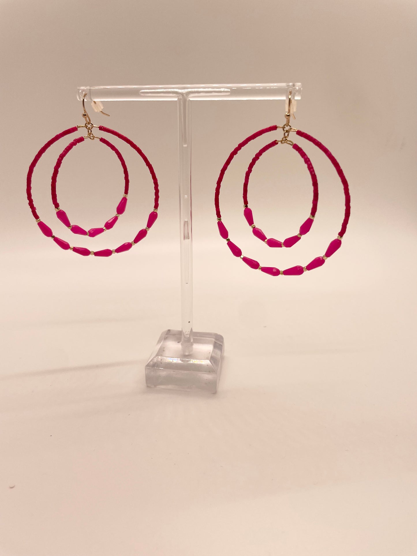 Hot Pink Circle Earring