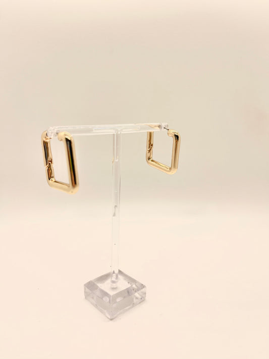 Gold Square Hoops