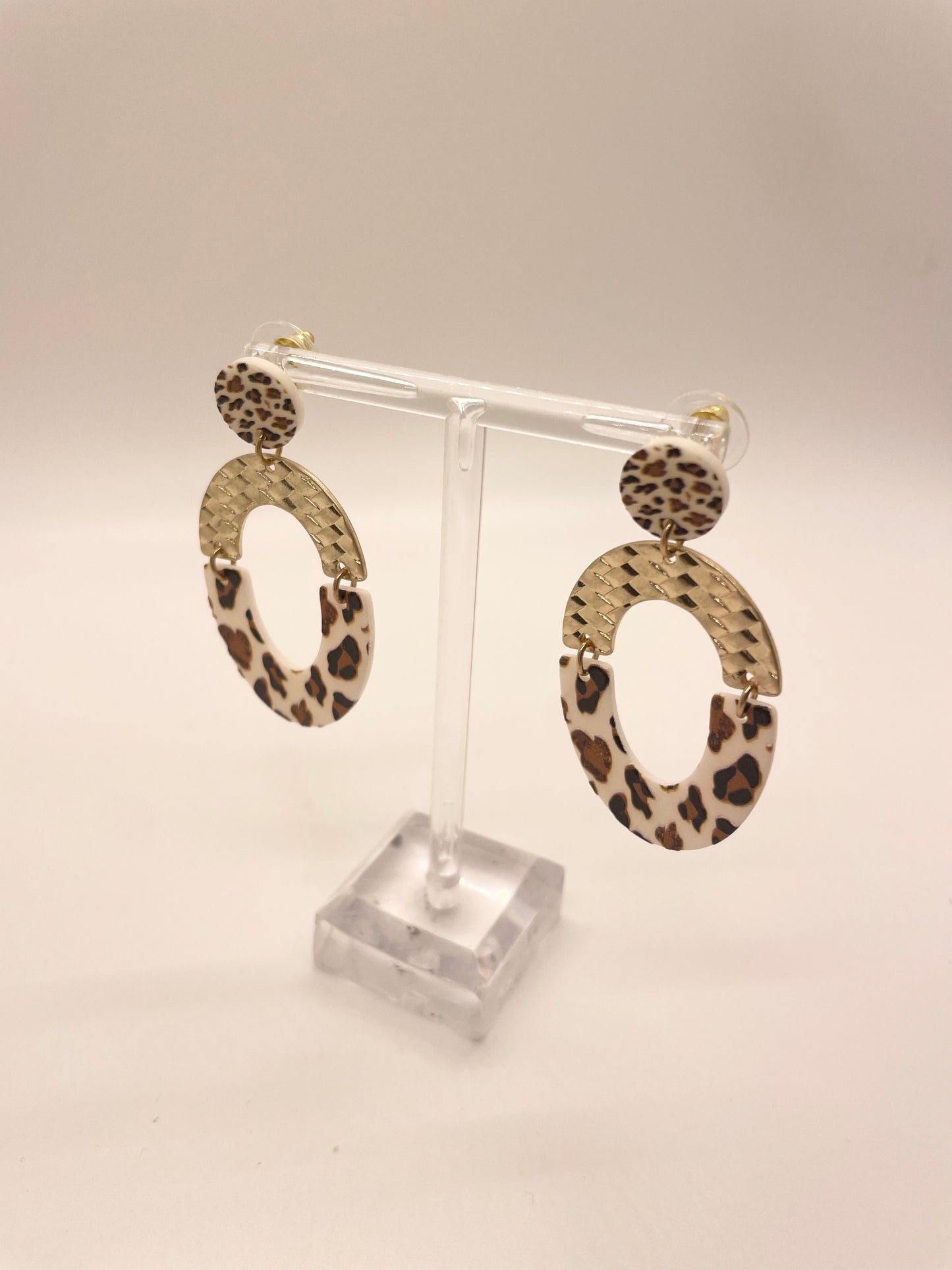 Leopard Gold Woven Earrings